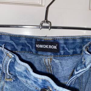 Light blue denim mom jeans